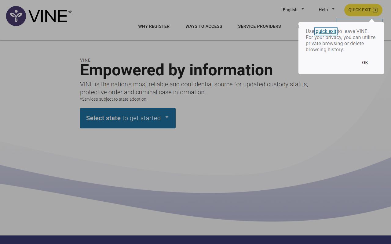 VINELink custody notification service used to track Monroe County warrant arrests and jail bookings